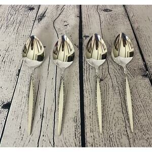 4 Oneida Community‎ VENETIA Stainless Steel Soup Spoons